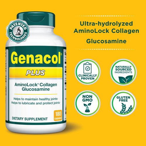 Genacol Glucosamine and Collagen Joint Supplement Glucosamina Colageno | Lubricates, Protects and Maintains Heathy Joints | Relieves Joint Discomfort Plus 180 Capsules
