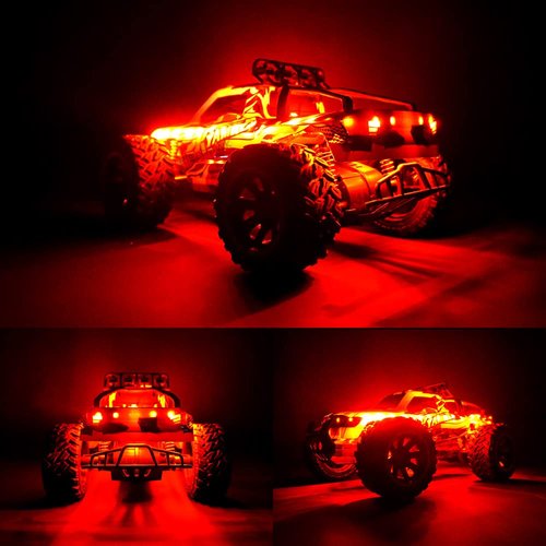 Waterproof LED Light Strips for RC Cars Trucks Airplanes Boats Drones Fixed Wing AR Wing Model Underglow Light (Red)