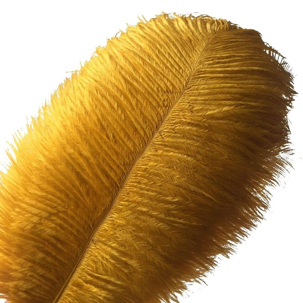 Sowder 10pcs Ostrich Feathers 12-14inch(30-35cm) for Home Wedding Decoration(Golden)