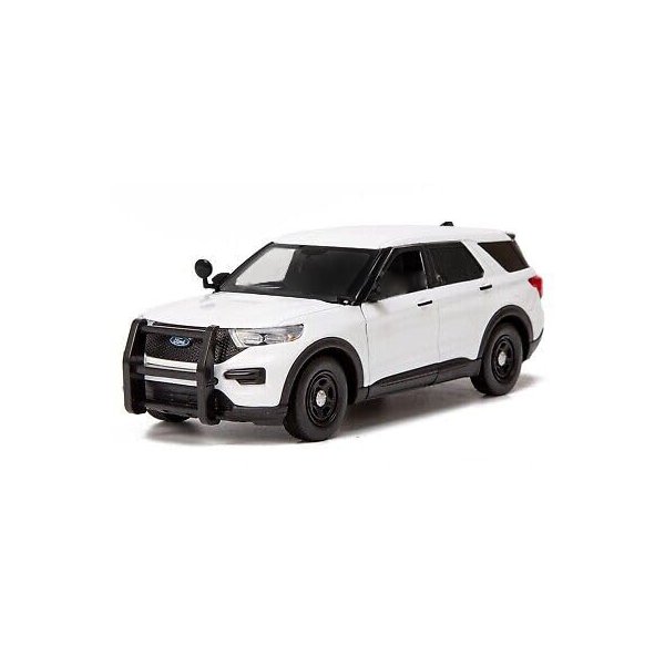 2022 Police Interceptor Utility Unmarked Slick-Top White 1/24 Diecast Model Car by Motormax 76990W