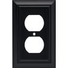Franklin Brass 64218 Architectural Single Duplex Outlet Wall Plate / Switch Plate / Cover, Flat Black, Packaging May Vary