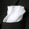 ROYAL SILK Fine White 100% Silk Pocket Square for Men Full-Sized 17"x17"