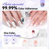 Saviland White Pearl Chrome Nail Powder Kit: Metallic Mirror Effect Pearl Chrome Powder for Nails with No-wipe Top Gel & Nail Art Sculpture Pen Glossy Aurora Chrome Nail Powder for Gel Polish DIY