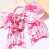 Breast Cancer Awareness Hair Scrunchies Ribbon Cheer Hair Bow Ties with Ponytail Holder Hair Band Hair Elastic Cheerleading Stretch Hair Tie Ponytail Holder Hair Access for Women 1PCS