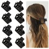 Medium Claw Hair Clips for Women Girls, 2" Matte Rectangle Small Hair Claw Clips for Thin/Medium Thick Hair, Hair Jaw Clips Nonslip Clips (8pcs Black)