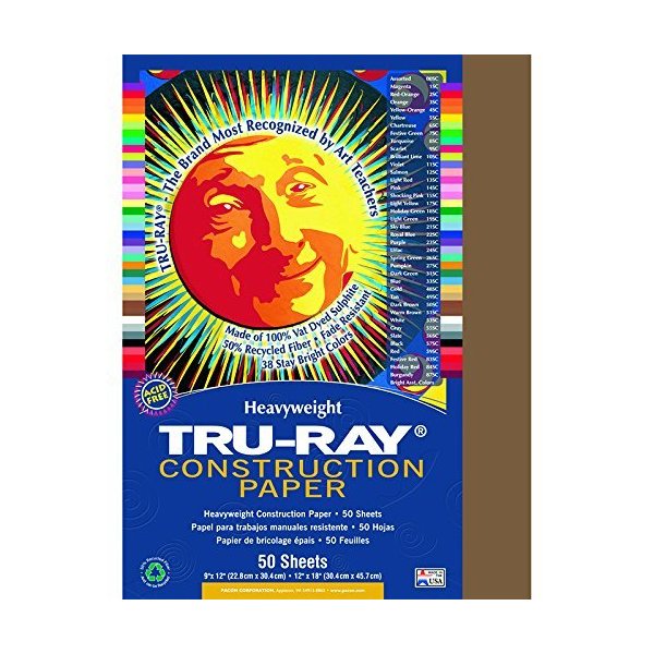 Tru Ray 9 X 12 Brown 50 Sht Arts & Crafts Construction Paper Paper Pac103025 Pacon Corporation