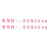 Extra Short Press on Nails Square SWEKKE Fake Nails Pink Full Cover Flower False Nails with Designs Glitter Glossy Glue on Nails Cute Acrylic Nails Artificial Nails for Women Girls 24 Pcs
