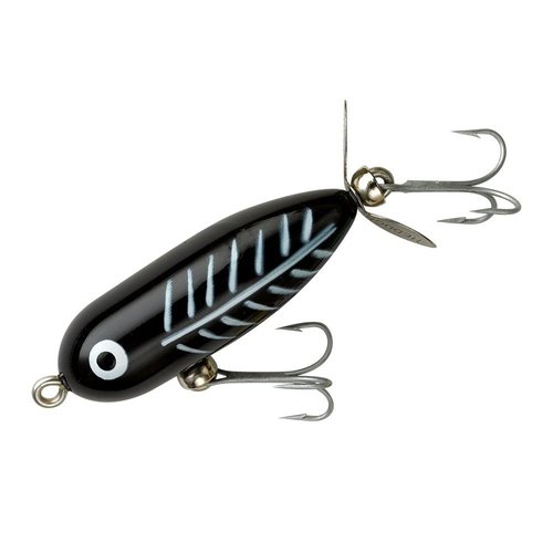 Heddon Torpedo Prop-Bait Topwater Fishing Lure with Spinner Action, Black Shore Minnow, Tiny Torpedo (1/4 oz)