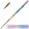 PANA 3D Kolinsky Nail Art Brush - Rainbow Glitter Handle, Size 2 - Acrylic Nail Art Sculpture Brush for Manicures Pedicure Salon Professional or Beginner
