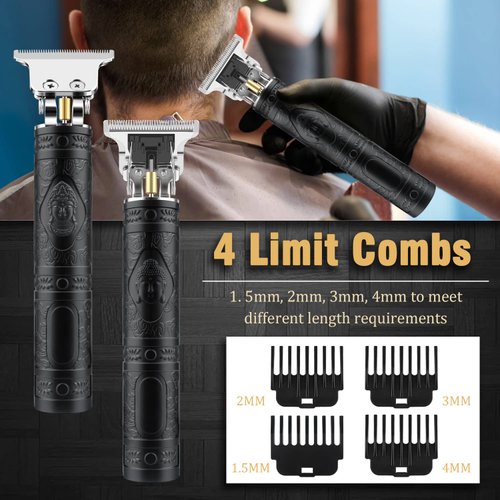 Hair Clippers for Men,Gifts for Fathers Day Husband Dad Men,Beard Trimmer Zero Gapped Cordless Hair Trimmer T-Blade Trimmer Mens Hair Clippers Shaver Edgers Clippers Grooming Kit with Guide Combs