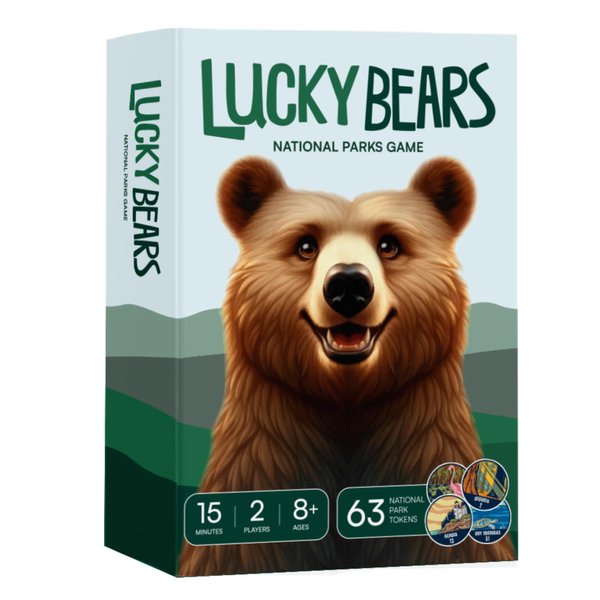 LUCKY BEARS National Parks Board Game | Collectible Token Game Set | Fun and Fast-Paced Kids Board Game | 15-Minute Playtime | Easy to Learn | Ages 8+