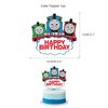 Hanjiejie Thomas Train birthday party supplies, including cake caps, cupcake caps, flags, Latex Balloons, It is very suitable for boy's and girl themed birthday party supplies.