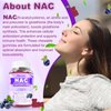 2 Pack NAC Gummies 1200mg, N Acetyl Cysteine Supplement for Adults and Kids, NAC Chewable Support Liver Health, Antioxidants & Immune System, Sugar-Free, Blueberry Flavor, 120 Count