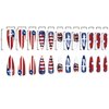 July 4th Long Tip Press On Nails Patriotic Fake Nails Almond Glue On Nails False Nails with Glue, Full Cover Square Artificial Fingernails Nail Art Decoration Acrylic Nails for Women Independence Day