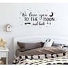 Wall Decal Kids We Love You to The Moon and Back Quote Wall Decals Nursery Vinyl Wall Stickers for Baby Boys and Grils Bedroom Scandinavian Wall Decal (Y29) (Black)