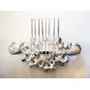Generic Crystal silver hair comb barrette clip bridal clip silver bridal barrette, 4