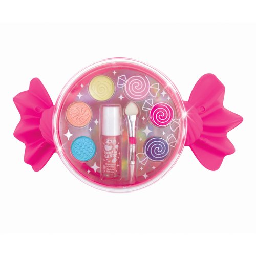 3C4G: Sugar Style Cosmetic Set - 9pcs, 4 Colors of Scented Lip Gloss & Eyeshadow Held in a Candy Shaped Container, Makeup Girls & Kids Ages 8+