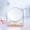 B Beauty Planet 20X Magnifying Mirror with Bamboo Base, Double Sided Magnifying Mirror with 20X/1X Magnification, 360° Swivel Tabletop Mirror with Storage Stand, Round Makeup Mirror for Bedroom 8IN