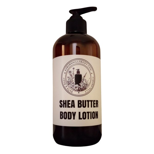 Auburn Hills Caramel Pecan Surprise Scented Shea Butter Body Lotion, 8 Oz, Amber Bottle