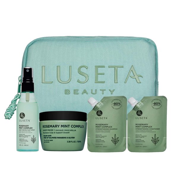 Luseta Rosemary Mint Jet-Set Hair Refresh Kit Travel Size Rosemary Shampoo and Conditioner Thickening Hair Product for Thin and Damaged Hair Promote Scalp Health Provide Deep Nourishment for Women