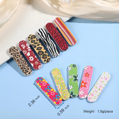 80 Pcs Disposable Nail File Double Sided Emery Boards for Nails Emery Mini Nail File Rainbow Nail Files Colorful Floral Nail Files Bulk for Home Salon Use(Small(2.36inch) Colorful, 80)