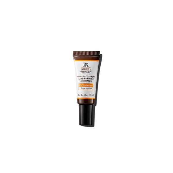 Kiehl's Powerful-Strength 12.5% Vitamin C Serum, Line-Reducing Concentrate for Face, Boosts Radiance & Firmness, Smooths & Plumps Skin, with Hyaluronic Acid, Dermatologist-Tested - 0.5 fl oz