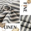 jinchan Kitchen Curtains Striped Tier Curtains Ticking Stripe Linen Curtains Pinstripe Cafe Curtains 36 Inch Length for Living Room Bathroom Farmhouse Curtains Rod Pocket 2 Panels Black on Beige