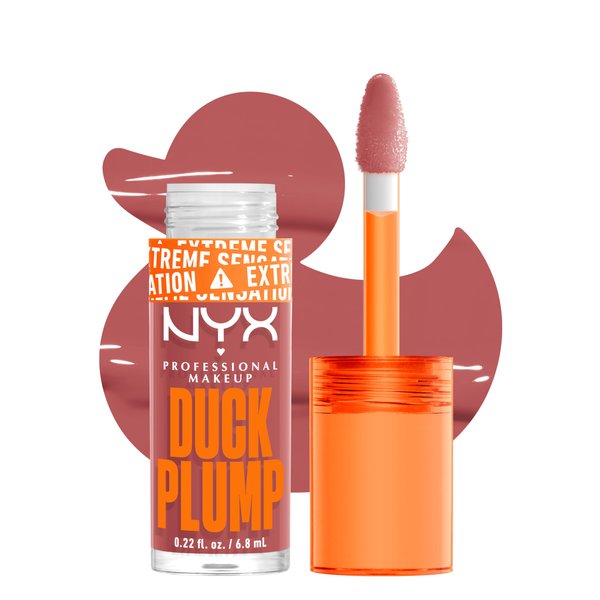 NYX PROFESSIONAL MAKEUP Duck Plump High Pigment Plumping Lip Gloss with Spicy Ginger, Vegan Lip Makeup - Nude Swings (Warm Nude)
