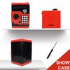 TOPBRY Piggy Bank for Kids,Electronic Password Piggy Bank Kids Safe Bank Mini ATM Piggy Bank Toy for 3-14 Year Old Boys and Girls (Black red)