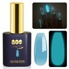 YTD Likomey Glow in the Dark Gel Polish,15ml Translucent Light Blue Luminous Glow Effect UV Nails Gel,Fluorescent Bright Manicure Salon Home DIY UV Manicure Nail Art Varnish,YG01