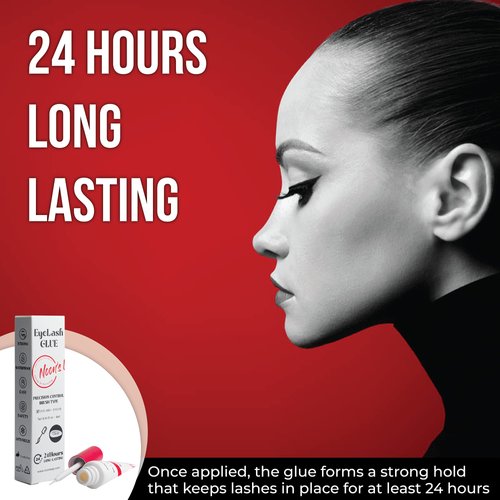 NOON'S UP Eyelash Glue (Clear) - Super Strong Hold Eyelash Adhesive | Waterproof Eyelash Glue | Hypoallergenic Lash Glue for Sensitive Eyes | Clear Eyelash Glue That Blends Naturally (0.14 Fl. Oz.)