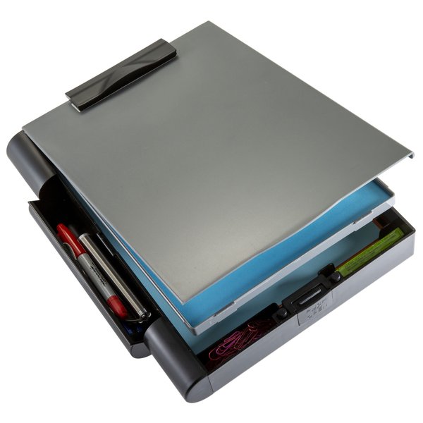 Officemate Recycled Double Storage Clipboard/Forms Holder, Plastic, Gray/Black (83357)