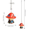 OMYZERO 12inches Ceiling Fan Pull Chain Lovely Romantic Mushroom House Pendant Ceiling Fan Light Covers Pull Chain Extension(Red)