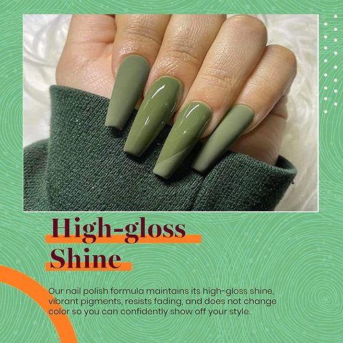 NAILGIL Gel Nail Polish Set Green, 6 Colors Soak Off Olive Turquoise Sage Nail Gel Mint Army Teal Green U V Nail Polish with Nail Stickers, Gift for Women DIY at Home 10ml