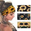 GORTIN Boho Headbands Sunflower Wide Hair Bands Turban Head Wraps Stretch Yoga Head Band African Workout Head Scarf for Women and Girls Pack of 3 (Set 1)
