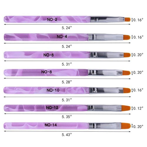 WOKOTO 14 Pcs Acrylic Nail Brush Pen Set Uv Gel Acrylic Nail Art Brush Tips Builder Brush Nail Painting Brush Pen Nail Acrylic Brush Nail Dust Brush 3d Nail Art Brush Nail Polish Brush Kit