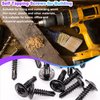 mxuteuk 100PCS #8×1/2" & 5/8" Self Tapping Screws for Metal Self Drilling Screw 410 Stainless Steel Black for Building G023-BT-100