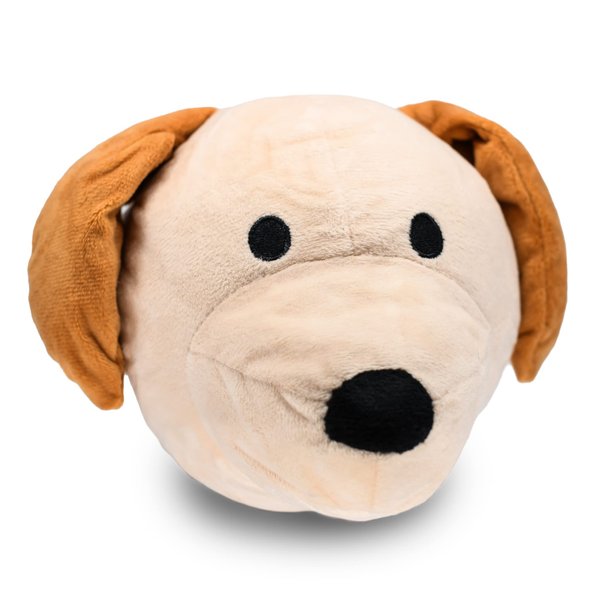 MYBALLDOG Low to MILD Chewers 2 in 1 Dog Puzzle Toys Stuffed Plush Puppy Toys, Crinkle & Squeak Dog Toy Ball for Dog Anxiety Relief, Big Dog Toys 3.5" Ball, Puppy Chew Toys (Labrador)