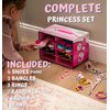 Toyvelt Princess Dress Up Shoes and Jewelry Boutique - Pretend Play for Little Girls Set Incl 4 Pairs Princess Shoes and Lots of Accessories - Toddler Girl Toys (Classic Edition)