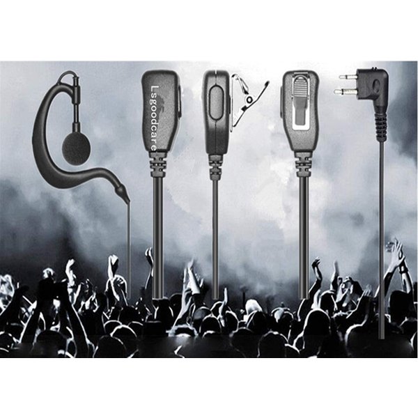 Lsgoodcare 2 Pin Advanced G Shape Earhook Police Earpiece Headset Earphone PTT and Mic Compatible with Motorola 2 Way Radio CP040 CP200 CP100 CLS1110 GP2000 VL50 Security Walkie Talkie,Pack of 5