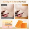 HOYEHOLA Kojic Acid Turmeric Soap Bar - Dark Spot Remover for Face Even Skin Tone, Moisturizing & Nourishing Natural Ingredients 2Pack with Soap Dish