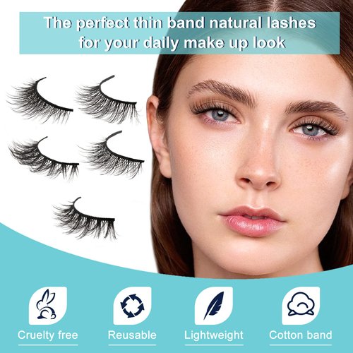 OBEYA 5 Style Multipack False Eyelashes Natural Look 10 Pairs Different False Lashes Strip Eyelashes Variety Pack12mm Medium 3D Cat Eye Fake Eyelashes