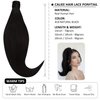 Caliee 1B Natural Black Ponytail Extension Clip in Virgin Straight Ponytail Human Hair 100% Remy Hair Extensions Real Ponytail Hair Piece 22 Inch Long 90G