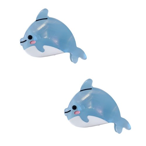 Mini Dolphin Hair Clip,Acetate Claw Clips,Hair Clips for Women,Pack of 2