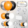 MEBAY Orange Black White and Metallic Silver Balloons Garland Arch Kit, 146 Pcs Latex Balloons with Confetti for Birthday Party Graduation Father's Day Anniversary Bachelorette Party Decoration