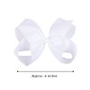DEEKA 12 PCS 6" Big Hand-made Grosgrain Ribbon Hair Bow Alligator Clips Hair Accessories for Little Teen Toddler Girls - White