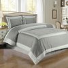 2 Piece Twin XL Size Hotel Wrinkle Free Gray and Light Gray Duvet Cover Set, 100% Egyptian Cotton