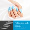 DAZHICN 500 PCS Long Coffin Nail Tips, 10 Sizes Full Cover Nail Tips, Long Nail Tips for Nail Extension, Pre Shaped Nail Tips for DIY Nail Salon (Clear Coffin-500 PCS)