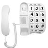 JeKaVis JF11W Big Button Phone for Elderly Amplified Corded Phones for Hearing Impaired Aid Senior Phone with Loud Handsfree Speakerphone Home Phone Landline