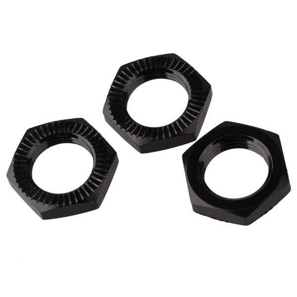 Mxfans 4pcs fits RC 1/8 Model Car 17MM Aluminum Alloy Wheel Hex Hub Nut N10169 Black